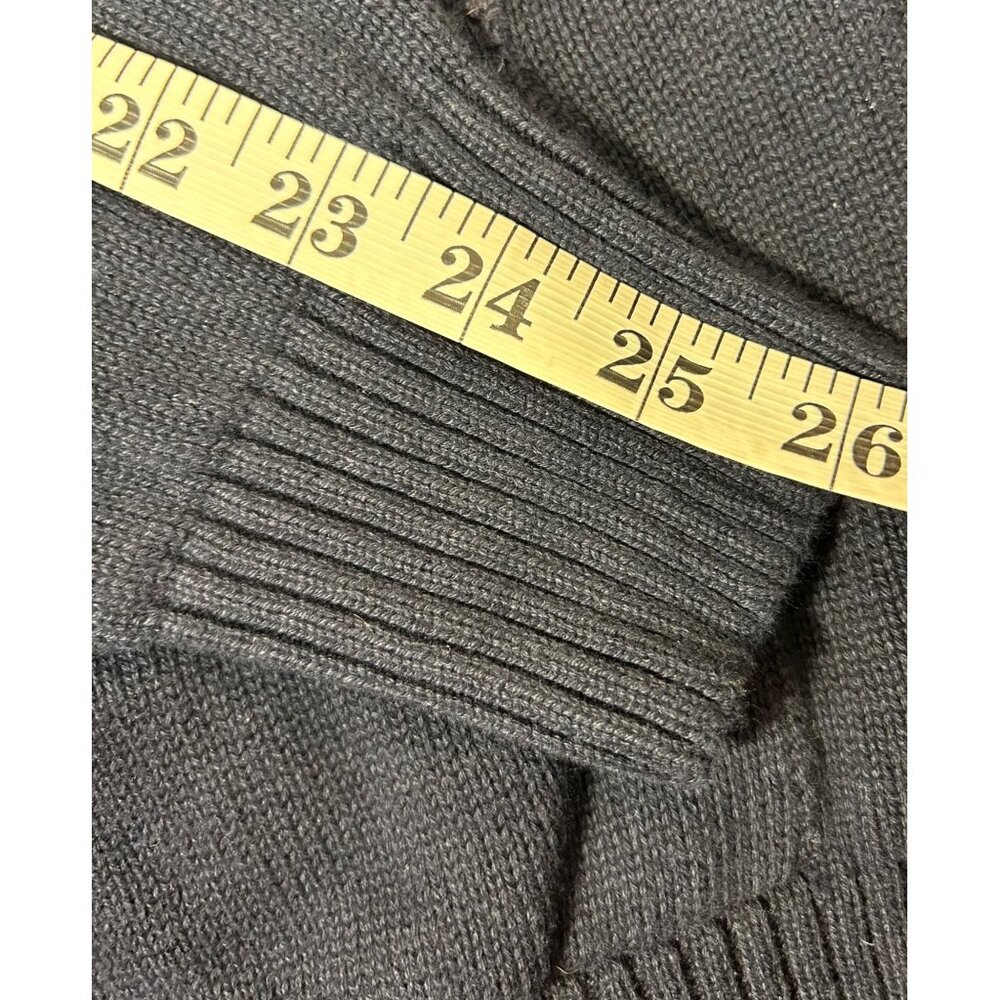 Vintage Mens L Navy Cardigan Sweater Oscar De La Renta Grandpa Core Kurt Cobain - Picture 9 of 9